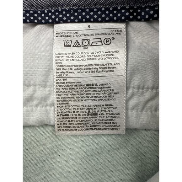 Banana Republic Pants Hampton Fit Crop Chino Green Geometric Womens 8 - Picture 4 of 10